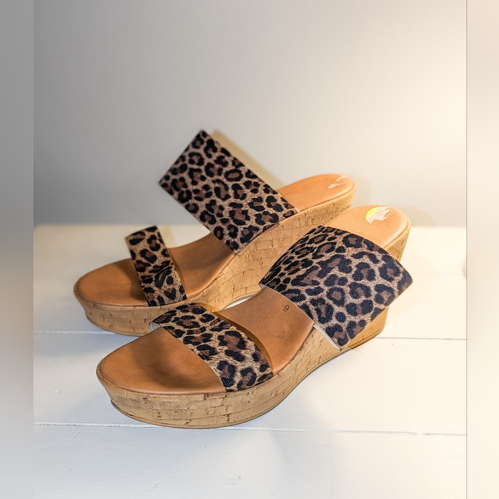 Size 9- Leopard Platform Wedges